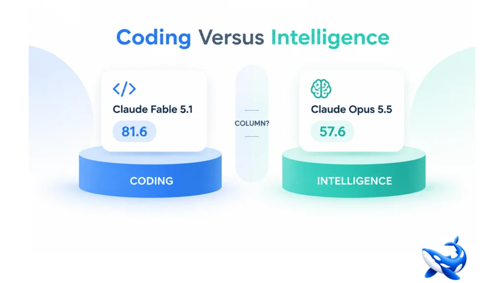 Coding Versus Intelligence: Why the Two Number Ones Are Not the Same Model